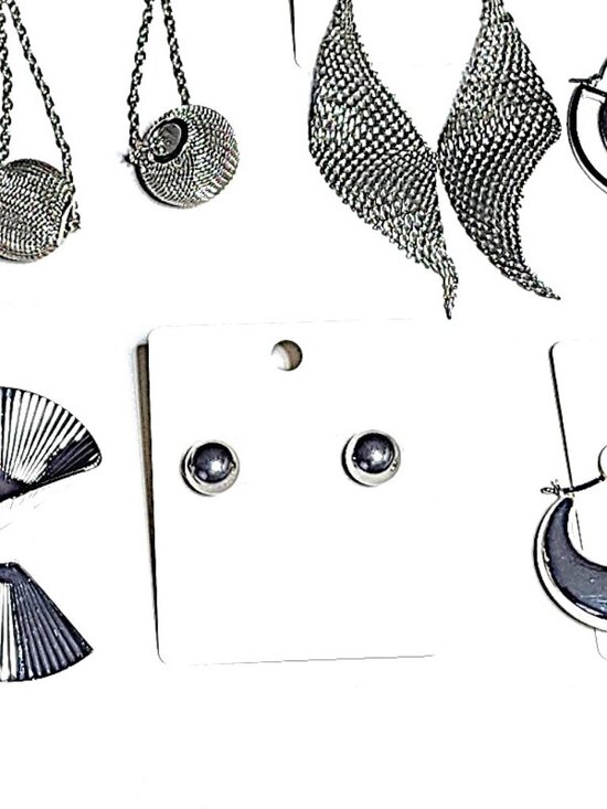 7 pair silver-tone earring bundle - Picture 7 of 11